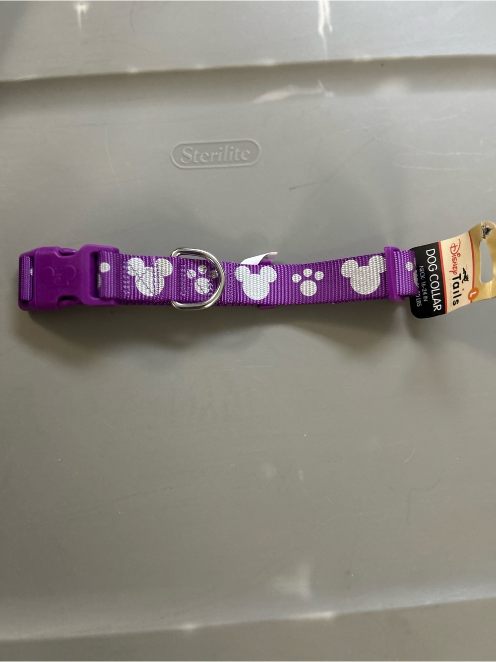 Disney Tails Purple Mickey Paw Adjustable Dog Collar